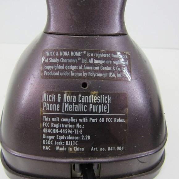 Nick & Nora Home Candlestick Phone Metallic Purple Pollyflame Concept Ltd. - Picture 6 of 8